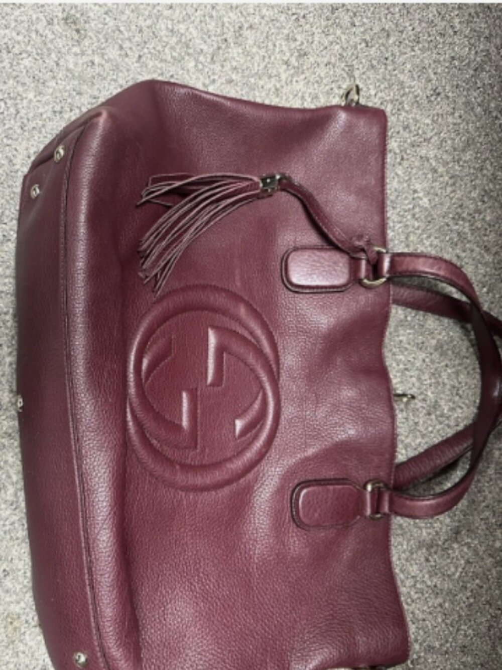 Gucci Soho Hobo Shoulder Tote Burgundy Bordeaux